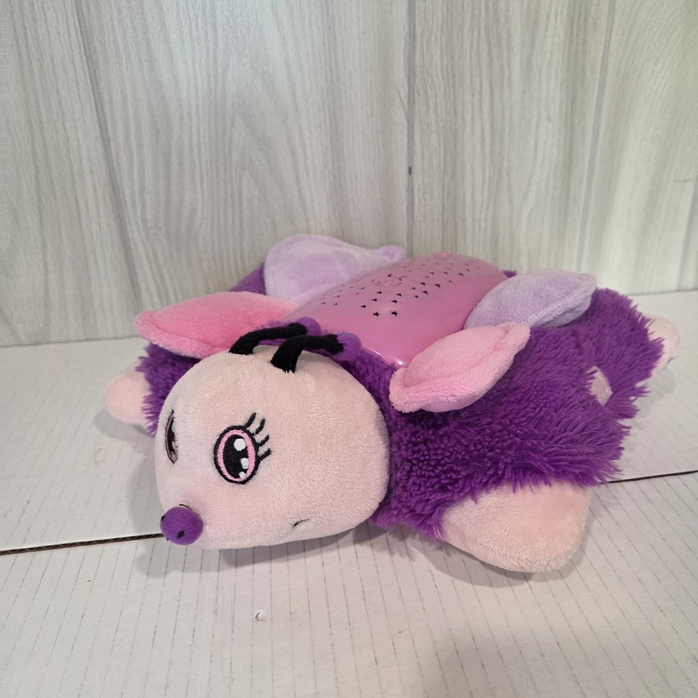 Pillow Pets Dream Lites Ladybug Pink Purple Starry Night Light - Works Great!